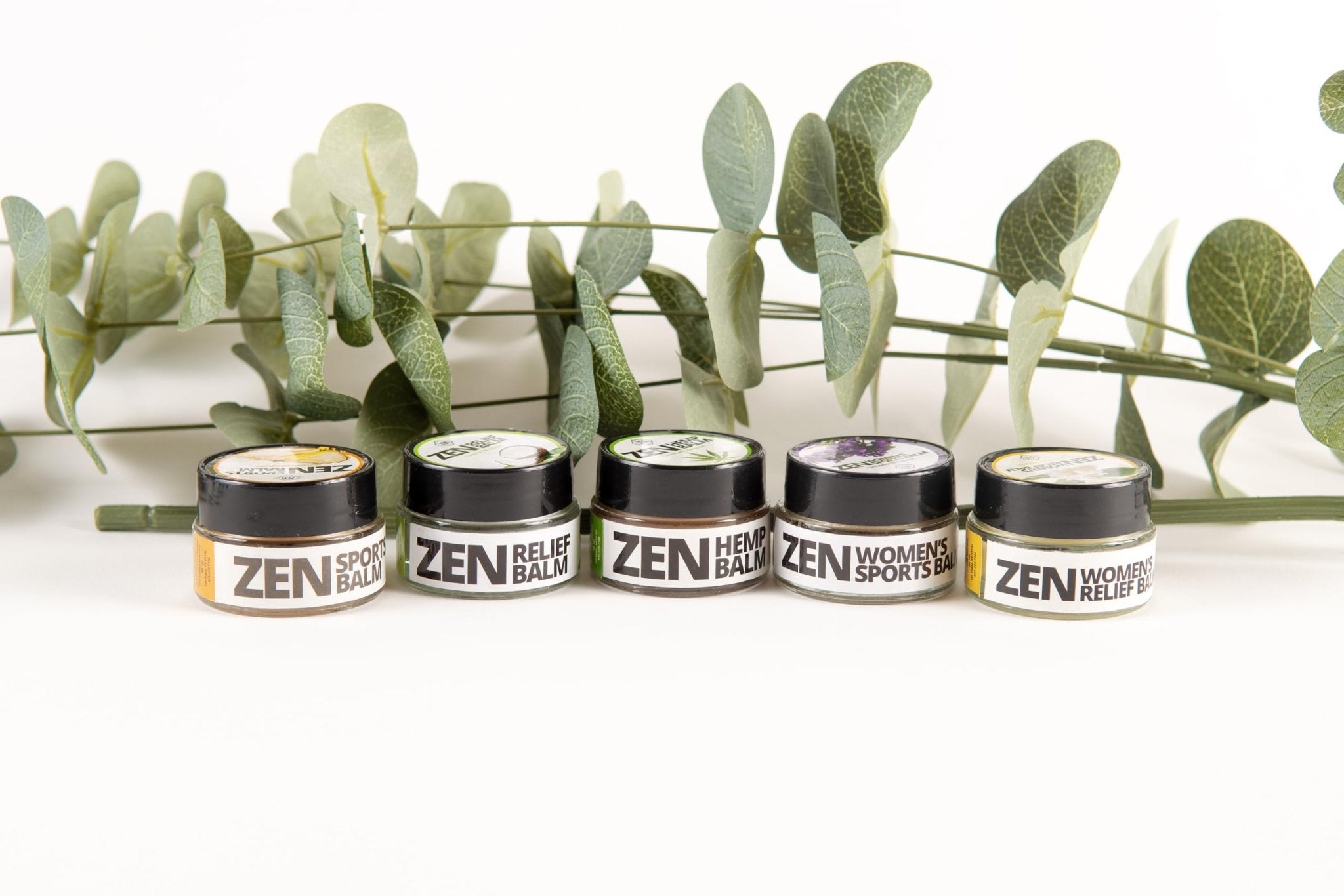 ZEN Variety Pack – Plant-Based Topical Balm Collection – Includes Relief, Sports, Women’s Sports, Women’s Relief & Hemp – 0.7 oz Each – TrustedByLegends - TrustMedUSA
