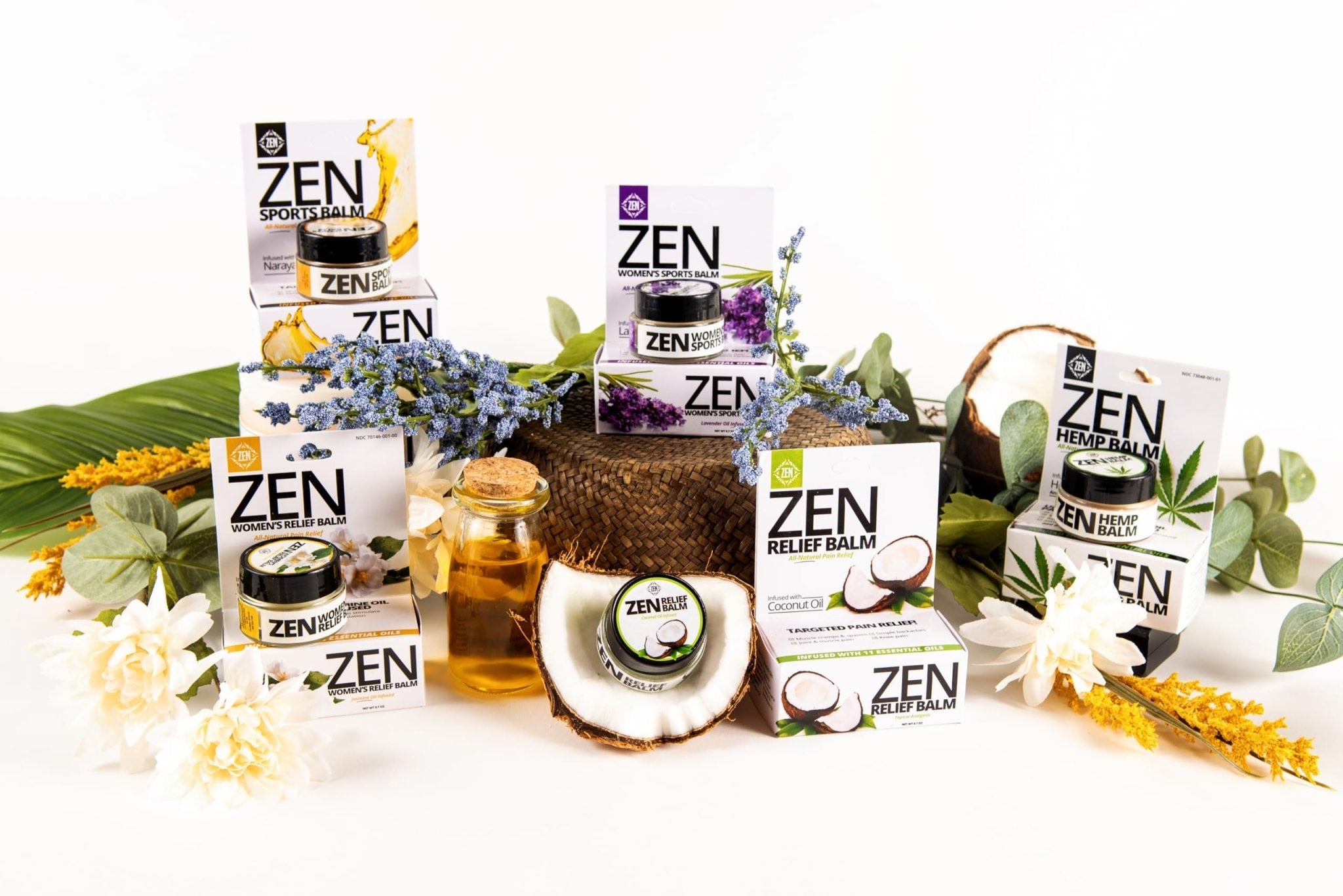 ZEN Variety Pack – Plant-Based Topical Balm Collection – Includes Relief, Sports, Women’s Sports, Women’s Relief & Hemp – 0.7 oz Each – TrustedByLegends - TrustMedUSA