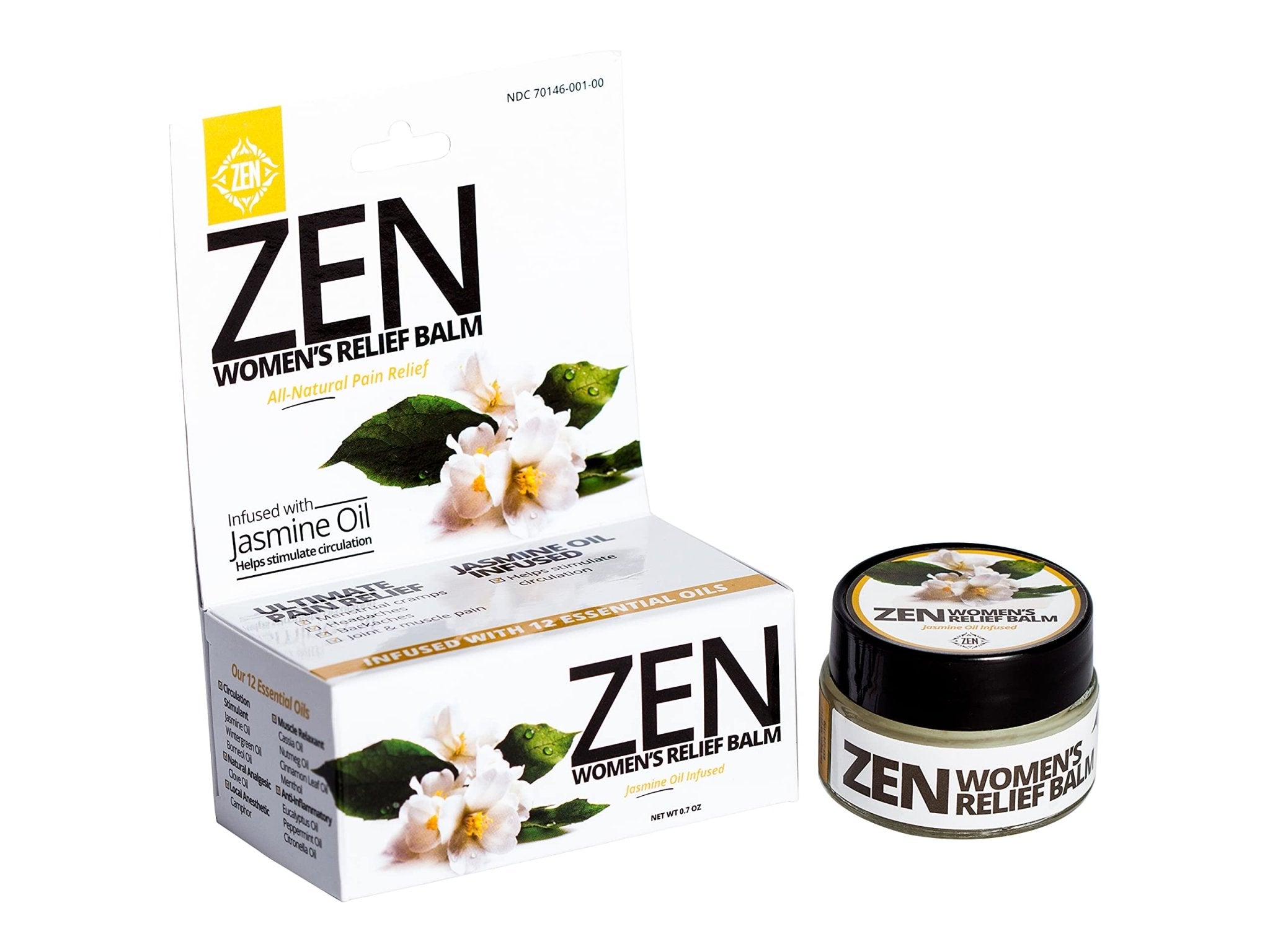 ZEN Women’s Relief Balm – Plant-Based Topical Balm Infused with Jasmine Oil – Cooling Botanical Blend – 0.7 oz – TrustedByLegends - TrustMedUSA