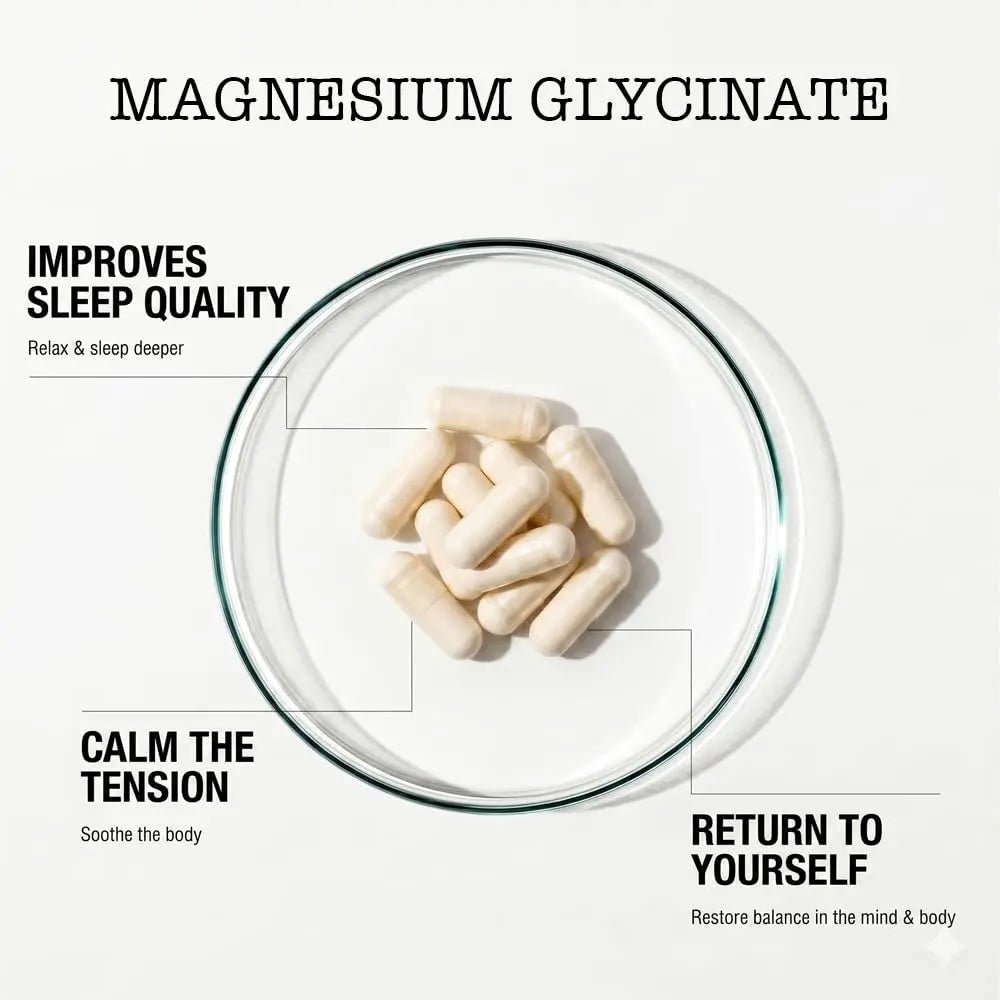 Zenium - Magnesium Glycinate for Sleep, Chelated, 600mg per Serving, 120 Capsules | High Absorption | Relieve Tension, Worry, Nervousness | Calm The Mind & Body | Ayurvedic | Natural Relief Supplement - TrustMedUSA