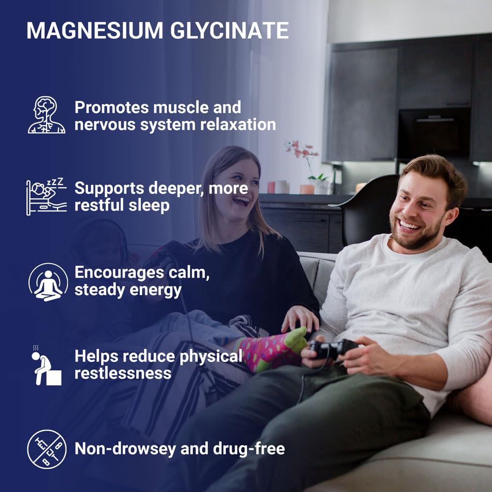 Zenium - Magnesium Glycinate for Sleep, Chelated, 600mg per Serving, 120 Capsules | High Absorption | Relieve Tension, Worry, Nervousness | Calm The Mind & Body | Ayurvedic | Natural Relief Supplement - TrustMedUSA