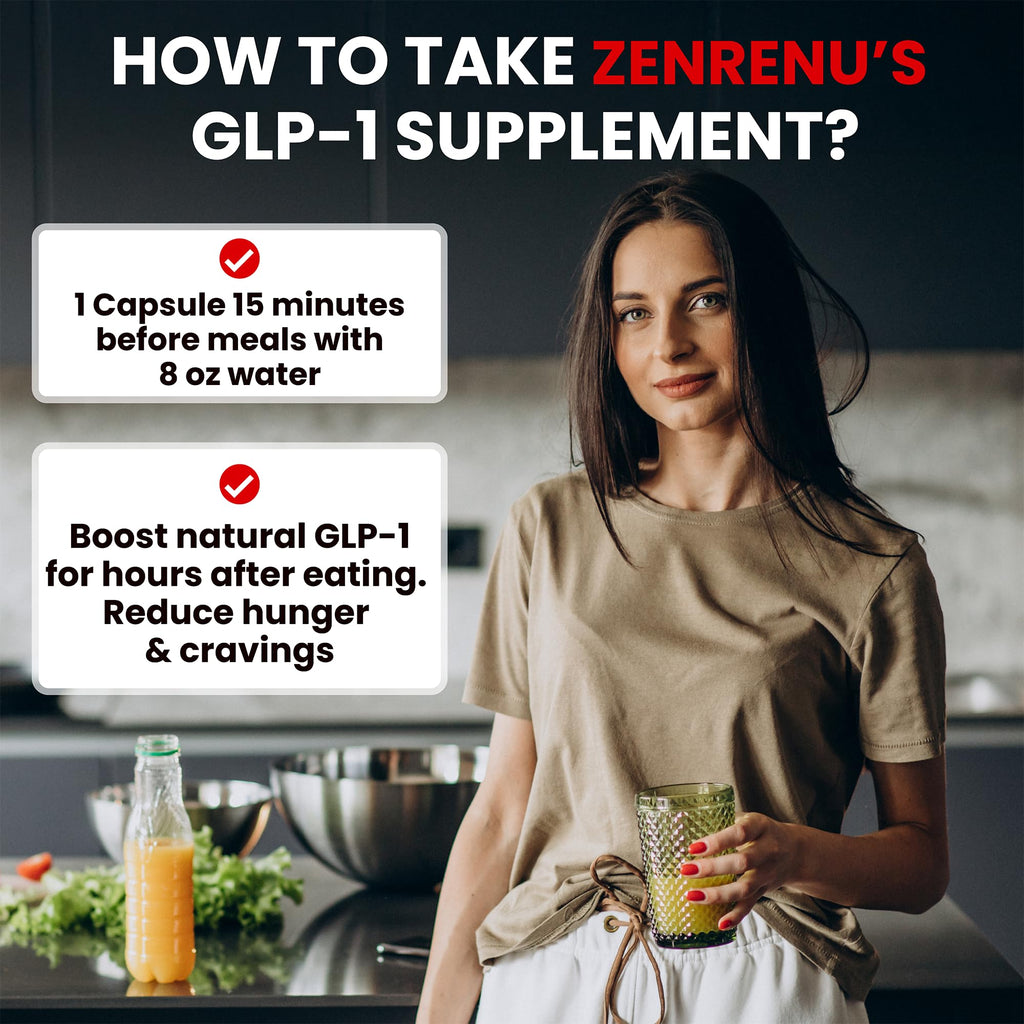 Zenrenu GLP-1 Supplement for Women - Natural Metabolism, Appetite & Craving Support – Super Berberine, Cinnamon,Akkermansia Probiotic,11-in-1 Gut Support - GLP Activate -60 Vegan Caps - TrustMedUSA