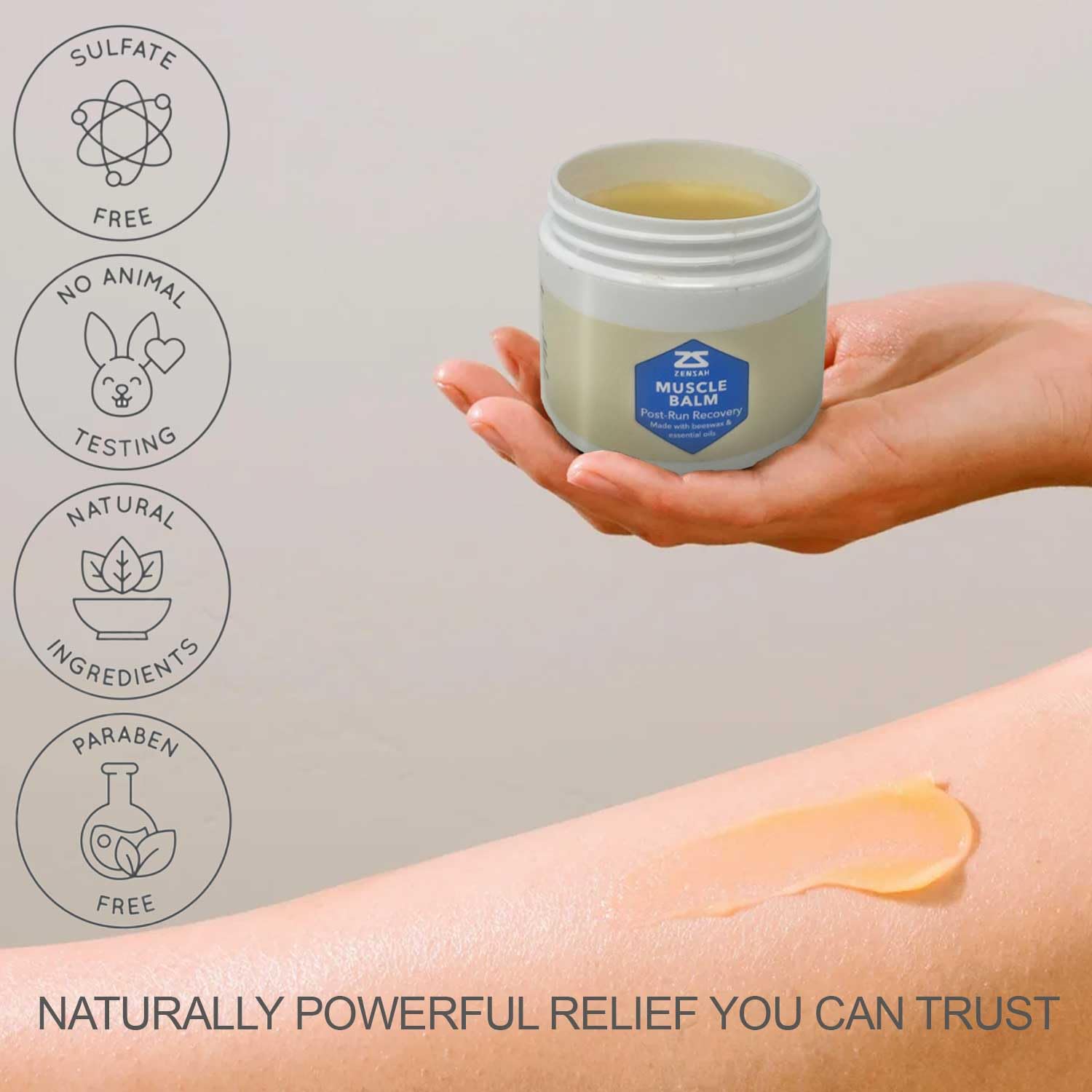 Zensah Recovery Muscle Balm - Relief Cream for Athletes, Rub for Tendonitis, Ankle Sprain, Lower Back, Knee, Shoulder, Neck, Foot, Shin Splints and Cramps - TrustMedUSA