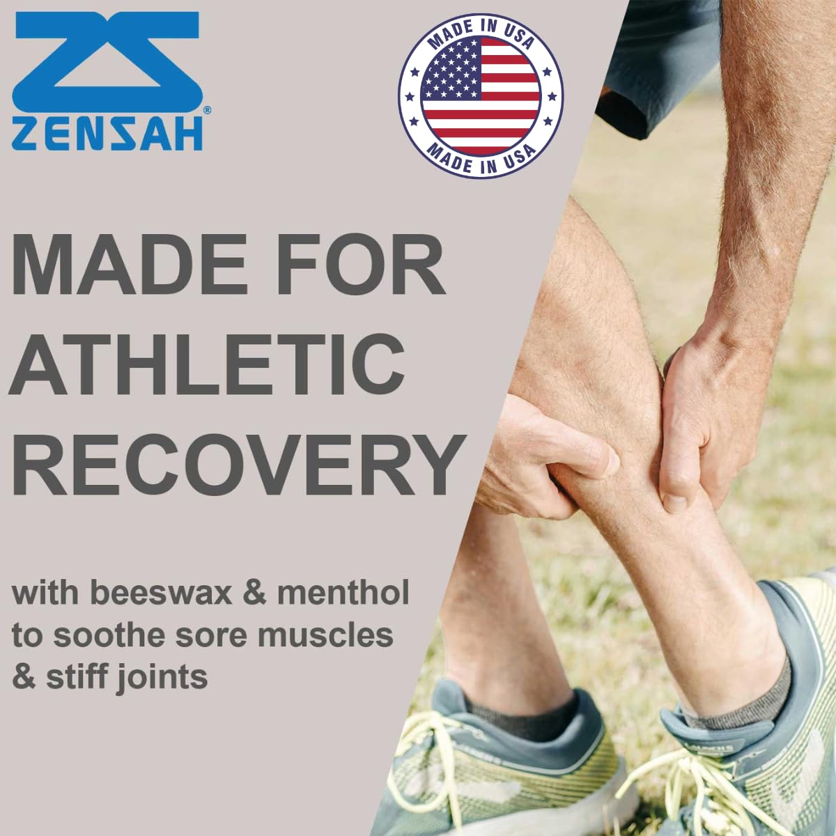 Zensah Recovery Muscle Balm - Relief Cream for Athletes, Rub for Tendonitis, Ankle Sprain, Lower Back, Knee, Shoulder, Neck, Foot, Shin Splints and Cramps - TrustMedUSA