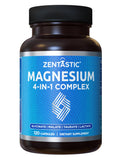 Zentastic Magnesium Complex 4-in-1 Supplement – Magnesium Glycinate, Malate, Taurate & Lactate – Chelated High Absorption for Nerves, - TrustMedUSA