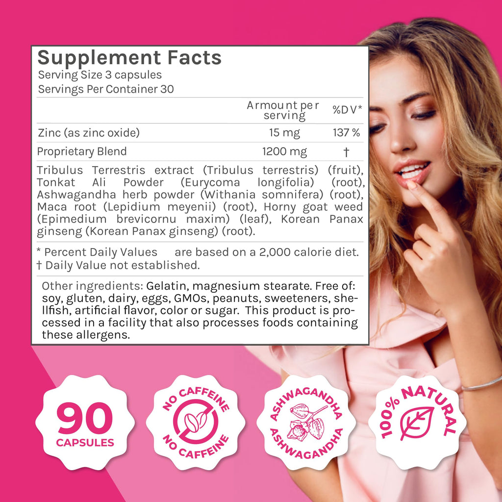 ZENZSUAL Libizenzs – Plant-Based Energy Support Supplement for Women – Caffeine-Free with Maca Root, Ashwagandha & Ginseng – Supports Daily Stamina, Focus & Well-Being – 90 Vegan Capsules - TrustMedUSA