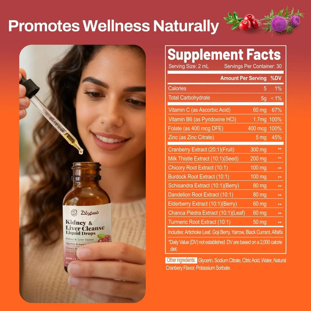 Zeolite Detox Drops for Kids & Kidney Cleanse Drops for Adults - Liquid Supplement Duo with Vitamins C B12 D3, Cranberry, Chanca Piedra, Milk Thistle & Herbal Blend - Mixed Berry & Cranberry Flavor, 6 - TrustMedUSA