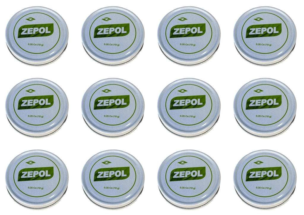 Zepol Original - Long-Lasting Topical Analgesic Ointment for Muscles, Joints, Backache, Sprains, and Strains - Pack of 12 Cans, 0.35 oz Each - TrustMedUSA