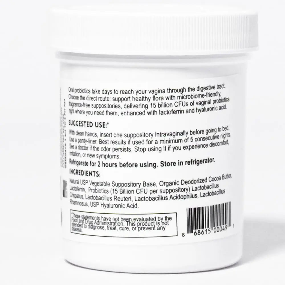 zerotaboos: Lactoferrin, Probiotics, Hyaluronic Acid - Feminine Care Rebalancing Suppository - TrustMedUSA