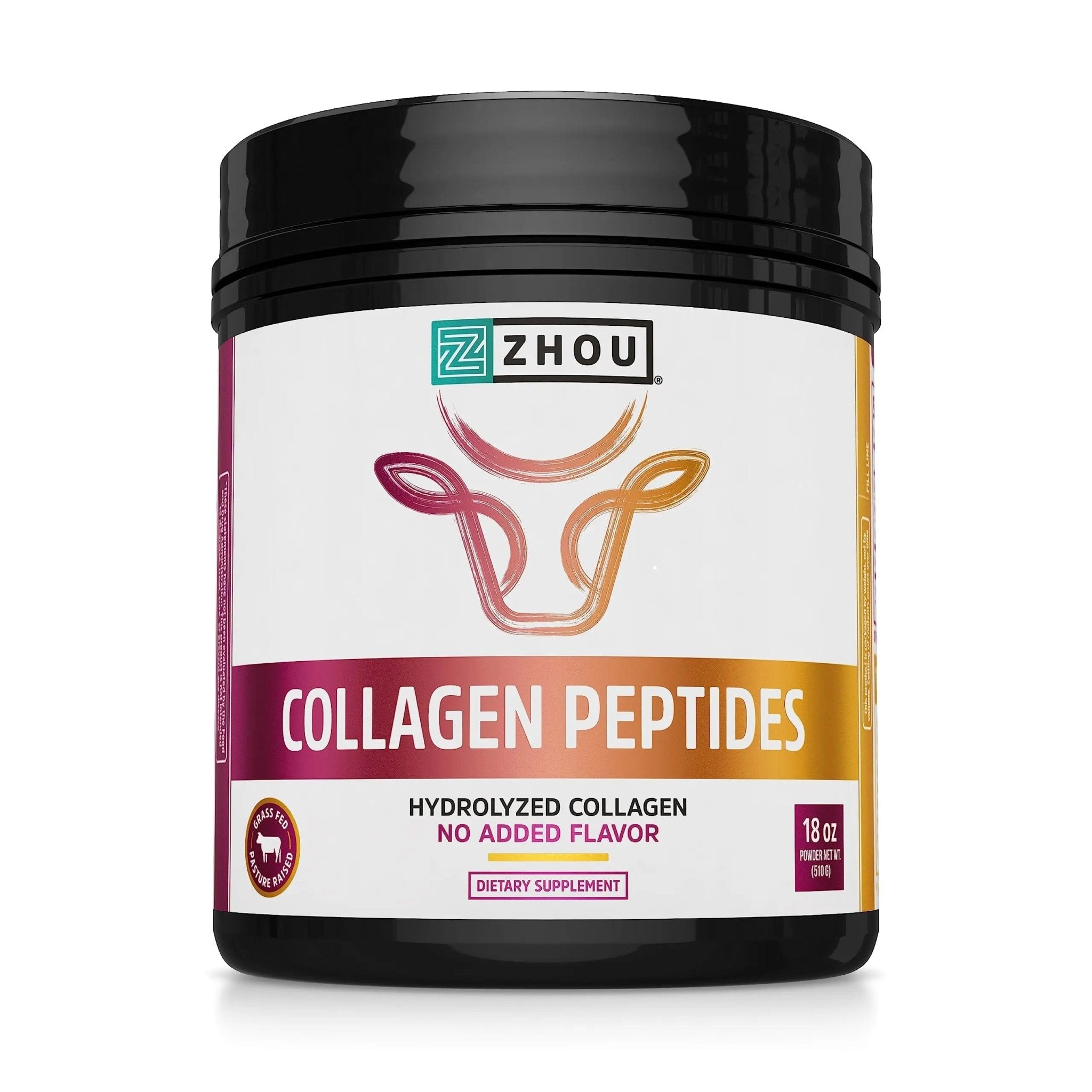 Zhou Collagen Peptides Hydrolyzed Protein Powder – Grass Fed, Pasture Raised, Unflavored - TrustMedUSA