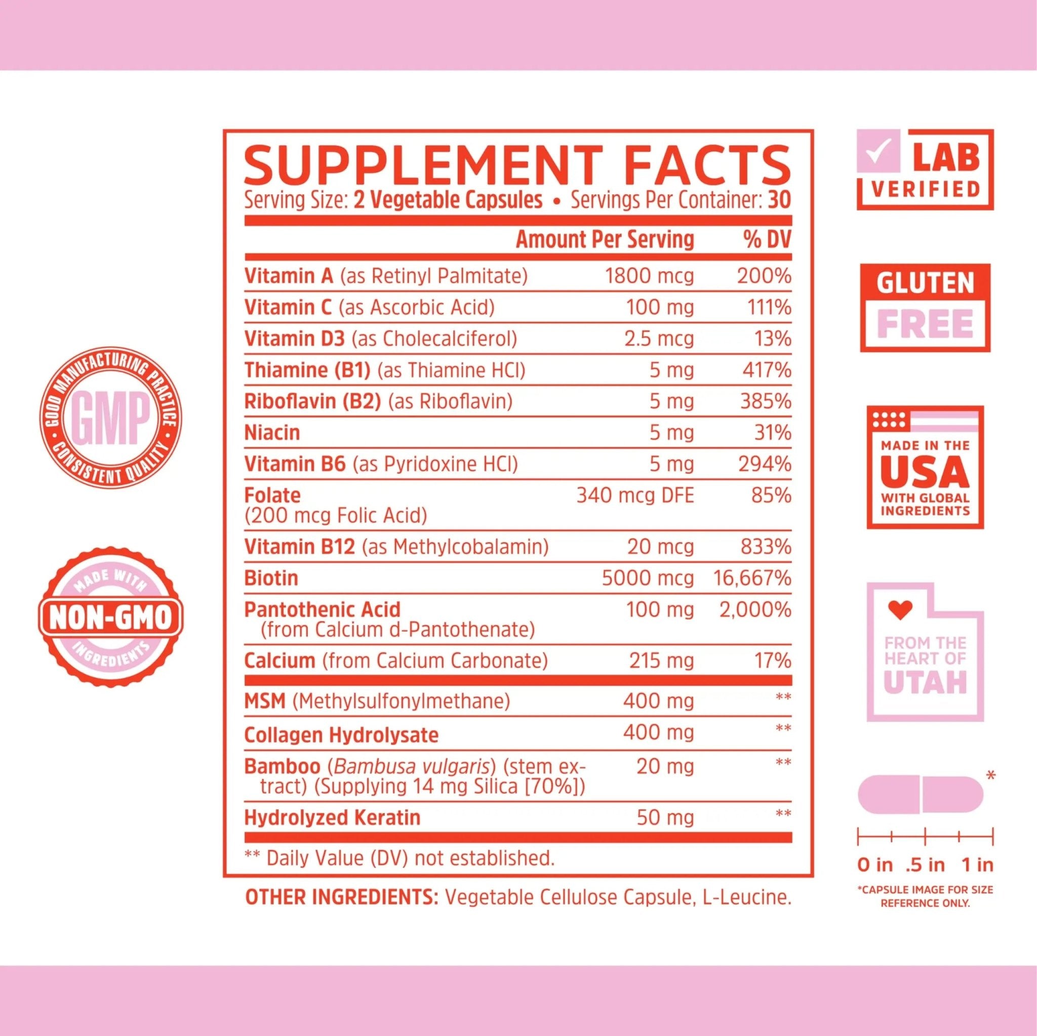Zhou Hairfluence, Hair Growth Supplement with Biotin 5000mcg, Collagen, Keratin, - TrustMedUSA