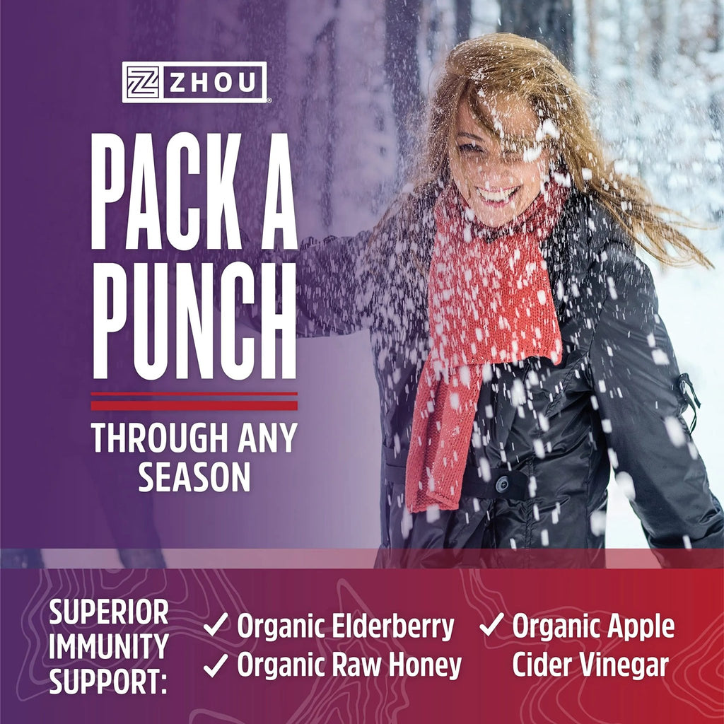 Zhou Nutrition Elderberry Syrup, Immune System Booster with Organic Elderberry Syrup - TrustMedUSA
