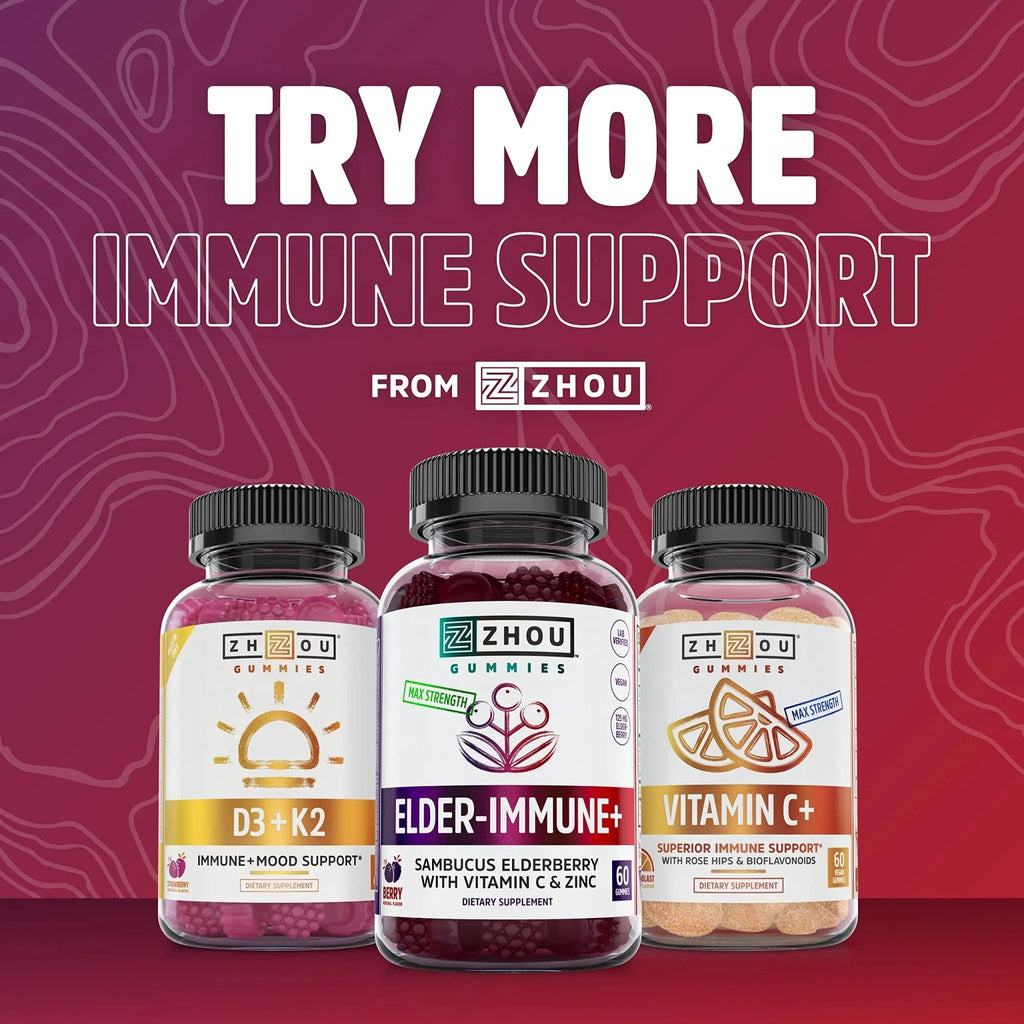 Zhou Nutrition Elderberry Syrup, Immune System Booster with Organic Elderberry Syrup - TrustMedUSA