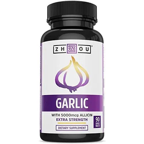 Zhou Nutrition Garlic Supplement With Allicin, Extra Strength 5000mcg Allicin Per Serving - TrustMedUSA