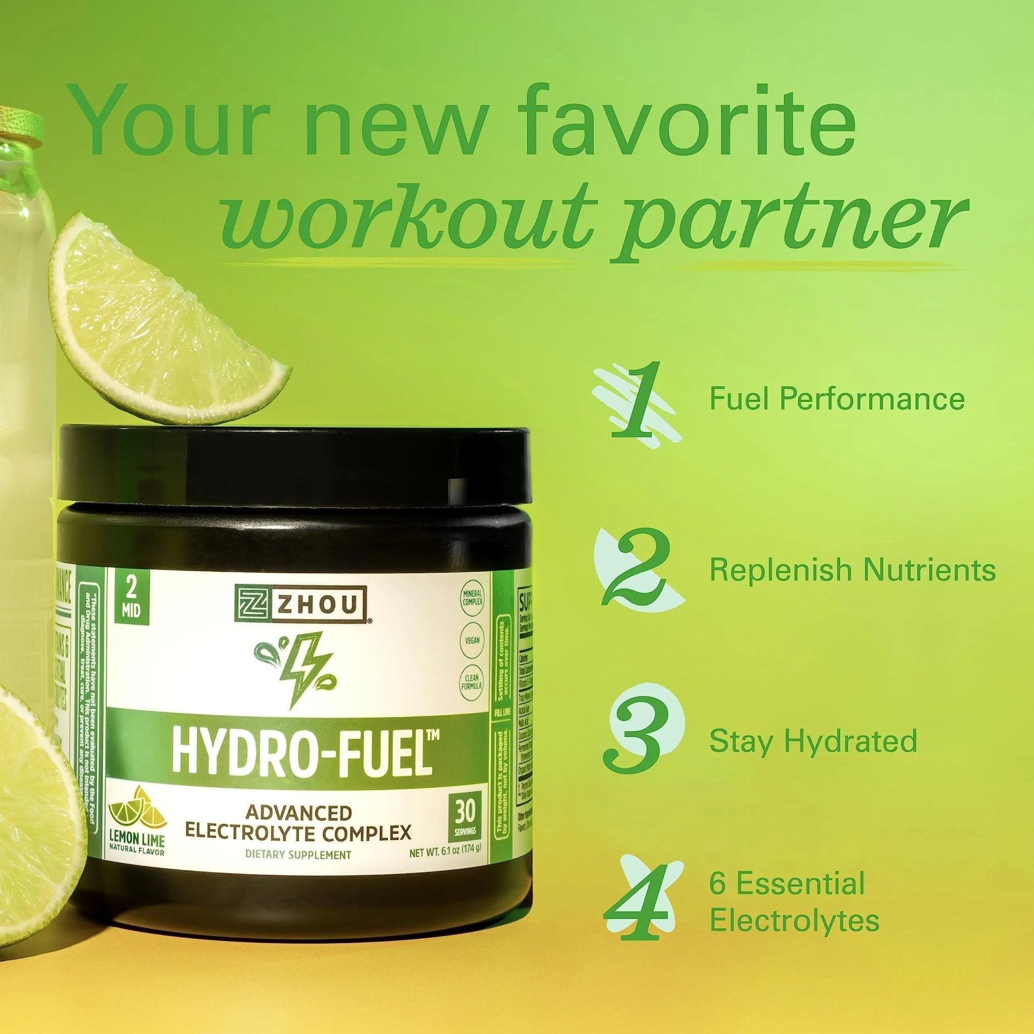 Zhou Nutrition Hydro Fuel, Sugar Free Electrolyte Powder, Replenish Nutrients, Restore - TrustMedUSA
