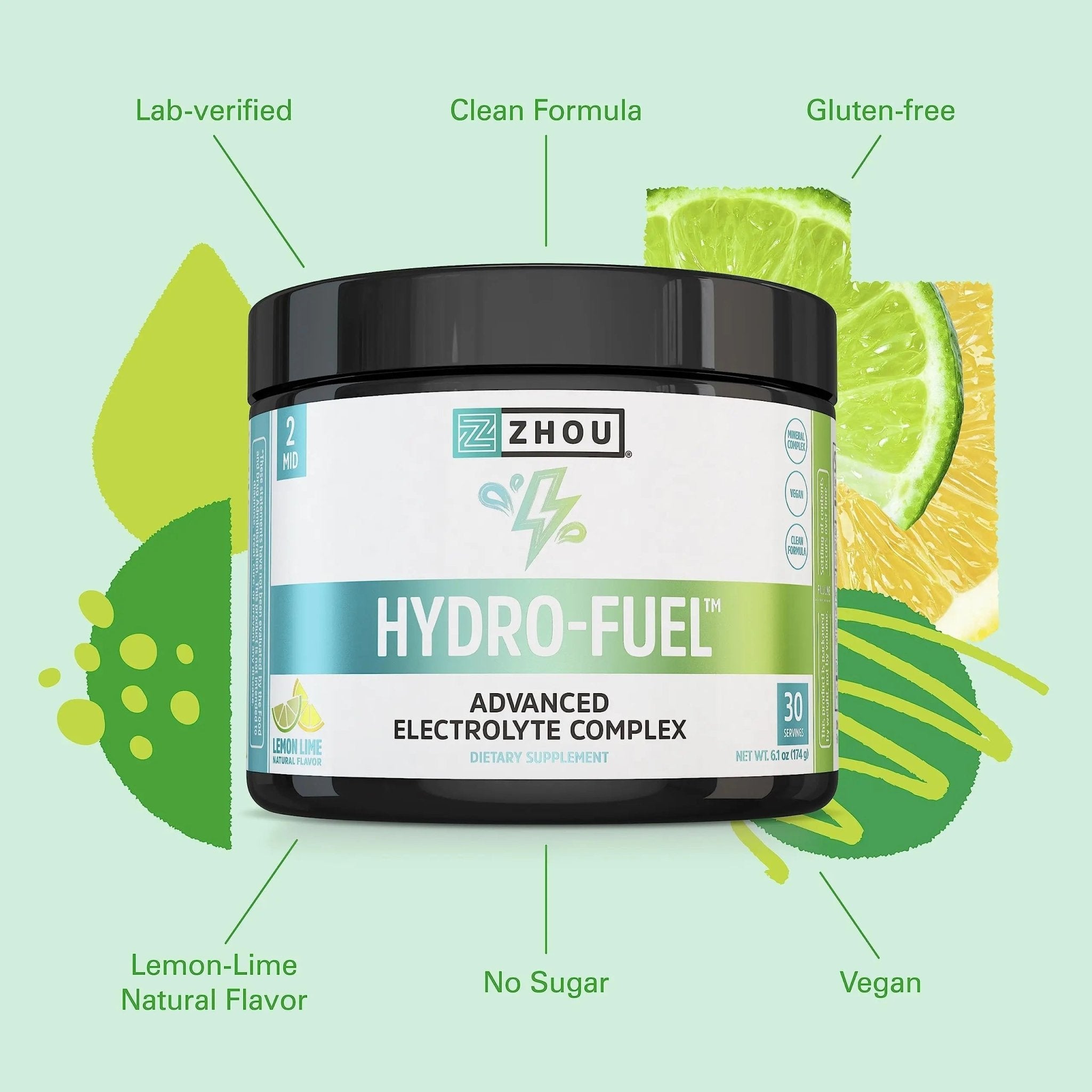 Zhou Nutrition Hydro Fuel, Sugar Free Electrolyte Powder, Replenish Nutrients, Restore - TrustMedUSA