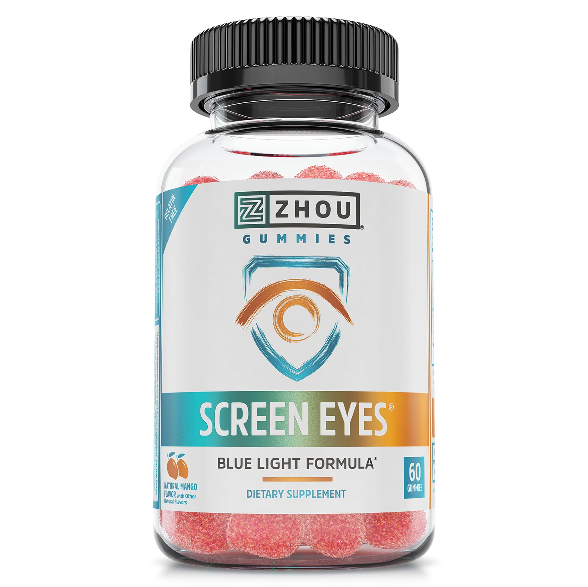 Zhou Screen Eyes Gummies - Lutein Gummies for Eye Health, Lutein and Zeaxanthin for Adults & Kids, Supports Eyesight, Blue Light Vision Health Formula - 60 Count - TrustMedUSA