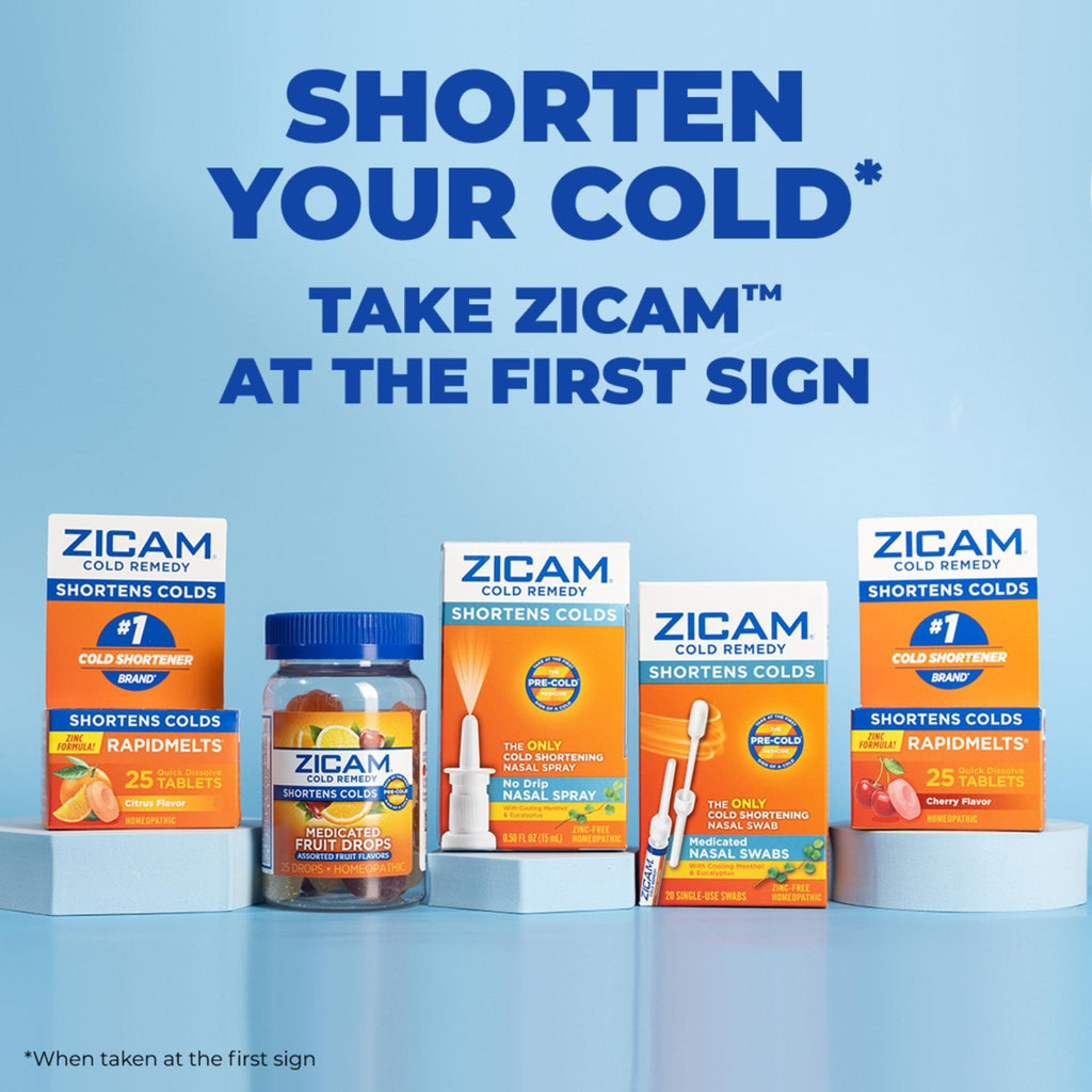 Zicam Cold Remedy No-Drip Nasal Spray with Cooling Menthol & Eucalyptus, Homeopathic, Zinc-Free, Pre-Cold Medicine, Shortens Cold Duration, 0.5 Ounce - Maple Wellness Supplements