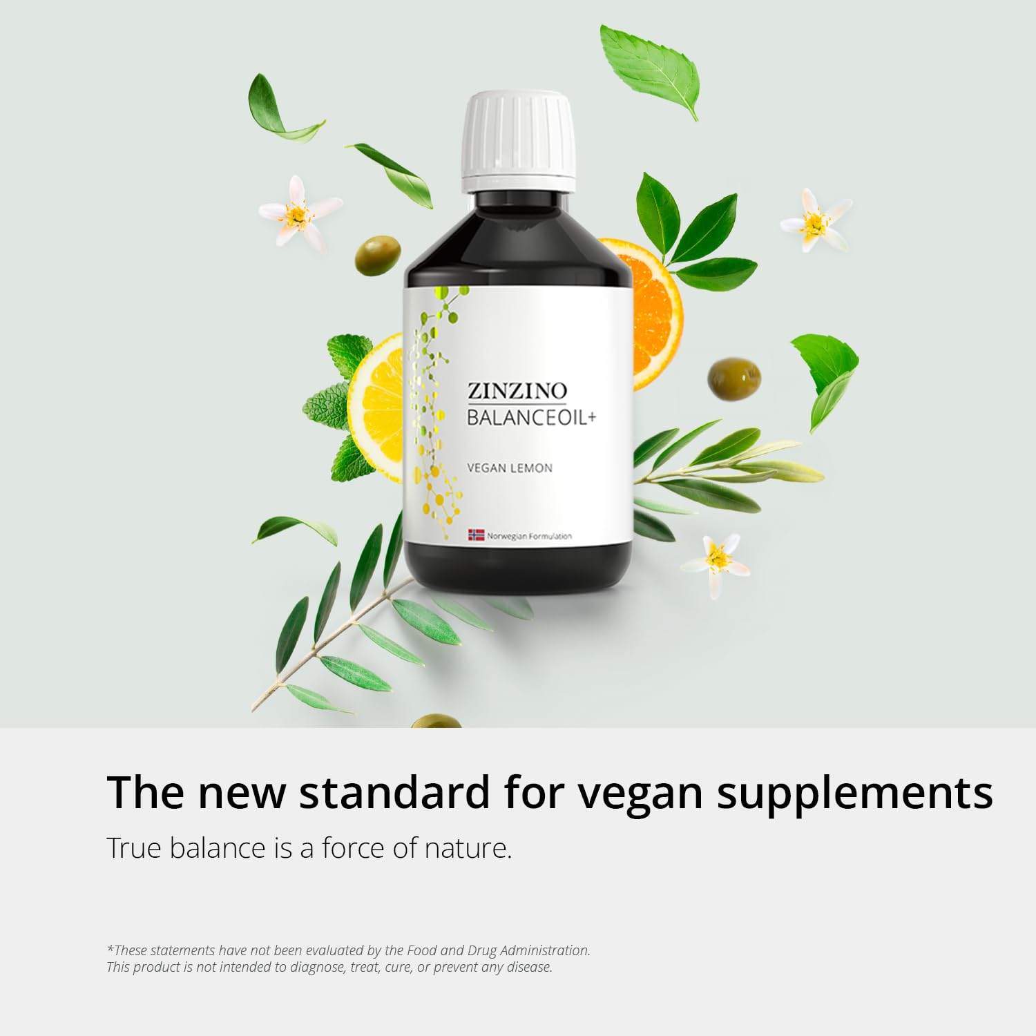 Zinzino - BalanceOil+ Vegan Lemon, Synergistic Blend with Marine Micro-Algae, Olive Oil, Ahiflower Seed Oil, Vegan Vitamin D3-300 ml - TrustMedUSA