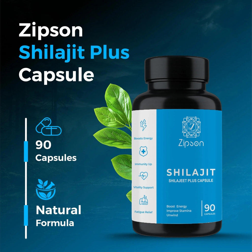 ZIPSON Shilajit for Men & Women | 90 Capsules | Himalayan Formula for Extra Power, Stamina & Immune Support | with Natural Fulvic Acid | Non-GMO | 500mg Per Serving - TrustMedUSA