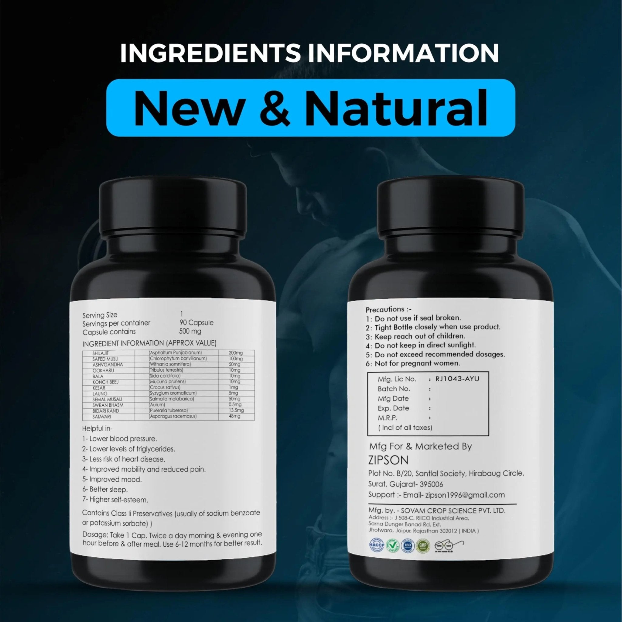 ZIPSON Shilajit for Men & Women | 90 Capsules | Himalayan Formula for Extra Power, Stamina & Immune Support | with Natural Fulvic Acid | Non-GMO | 500mg Per Serving - TrustMedUSA