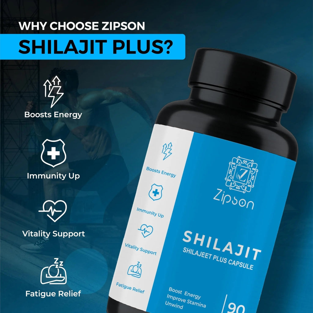 ZIPSON Shilajit for Men & Women | 90 Capsules | Himalayan Formula for Extra Power, Stamina & Immune Support | with Natural Fulvic Acid | Non-GMO | 500mg Per Serving - TrustMedUSA