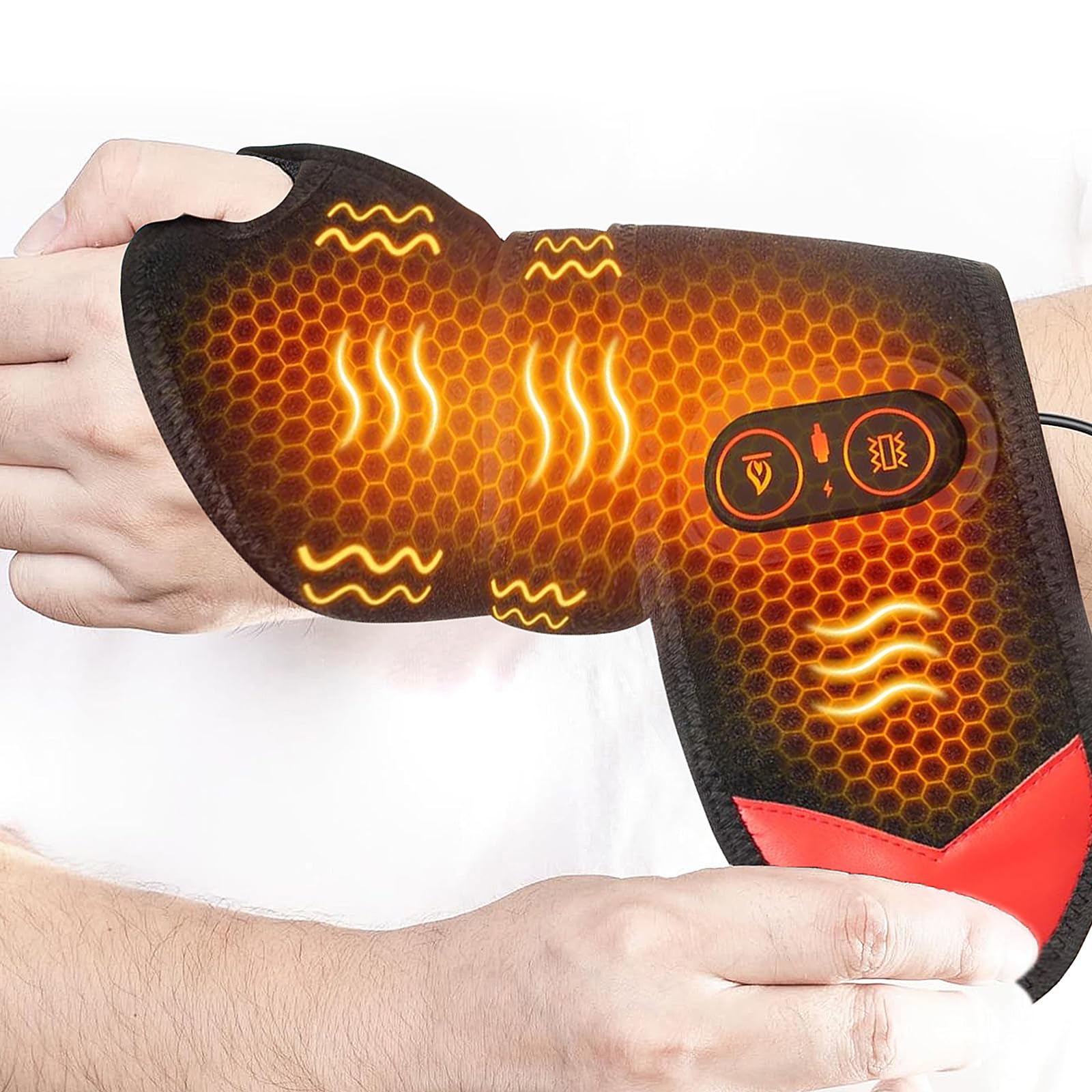 ZMHWANY Rechargeable Cordless Wrist Massager with Heat and Compression, 3000mAh Battery for Arthritis Carpal Tunnel Pain Relief, Wireless Heating Pad Ideal for Seniors - TrustMedUSA