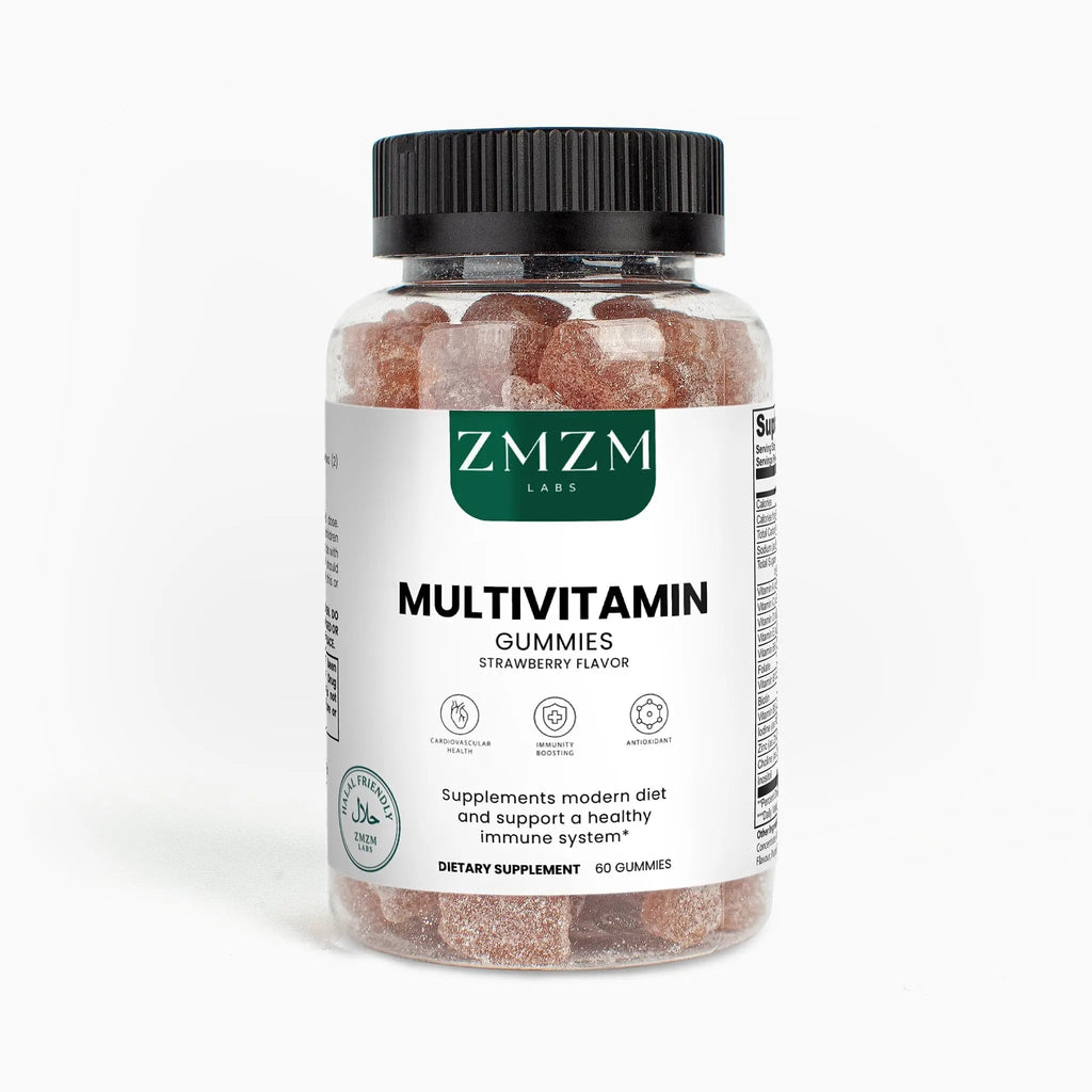 ZMZM LABS Multivitamin Gummies – Strawberry Flavor, 60 Gummies, Vegan, Gelatin-Free, Halal-Friendly Daily Vitamin Supplement - TrustMedUSA