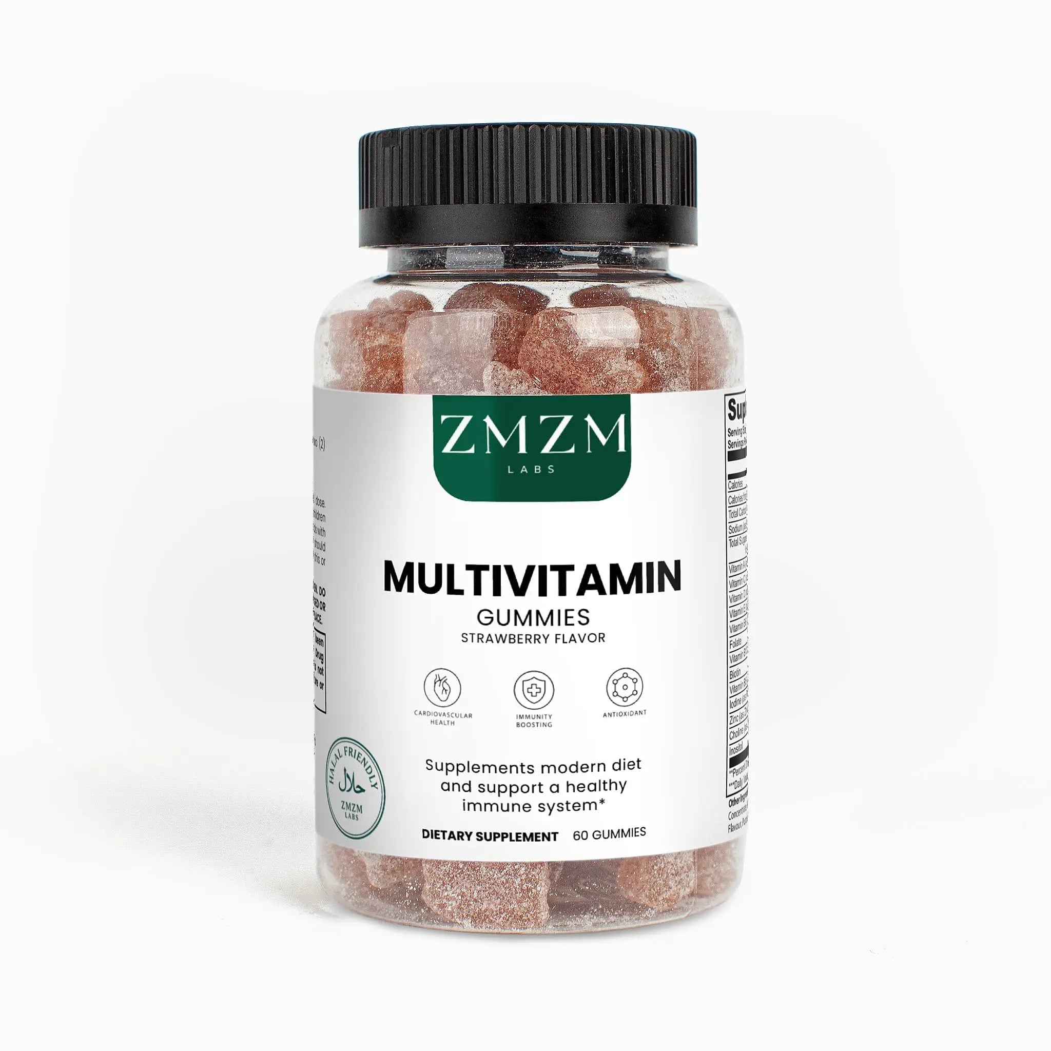 ZMZM LABS Multivitamin Gummies – Strawberry Flavor, 60 Gummies, Vegan, Gelatin-Free, Halal-Friendly Daily Vitamin Supplement - TrustMedUSA