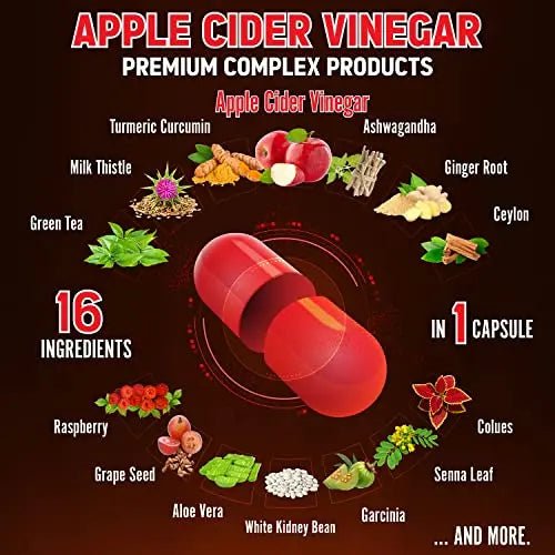 Zolotus 14x Strength Apple Cider Vinegar Capsules, Equivalent to 14500mg, with Turmeric - TrustMedUSA