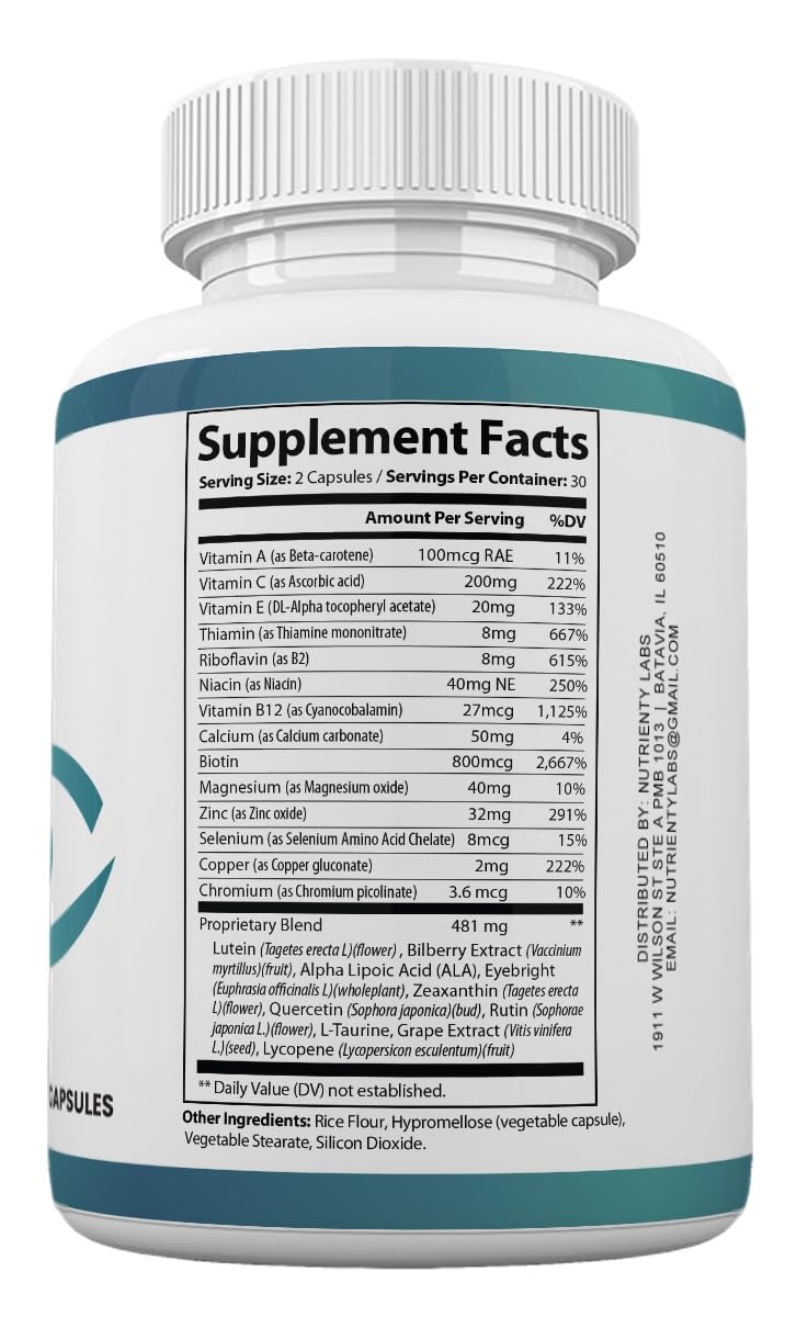 Zonata Vision Clear Eye Health Support Vitamins Pills, Vision Clear Supplement, 60 Capsules - TrustMedUSA