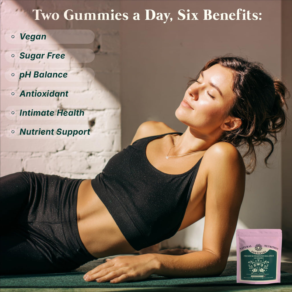 Zontixyrl Premium Feminine Balance Gummies Women - Pineapple Gummies for Women pH Probiotic and Immune Support Vegan Gluten Free 60 Gummies 30 Servings - TrustMedUSA
