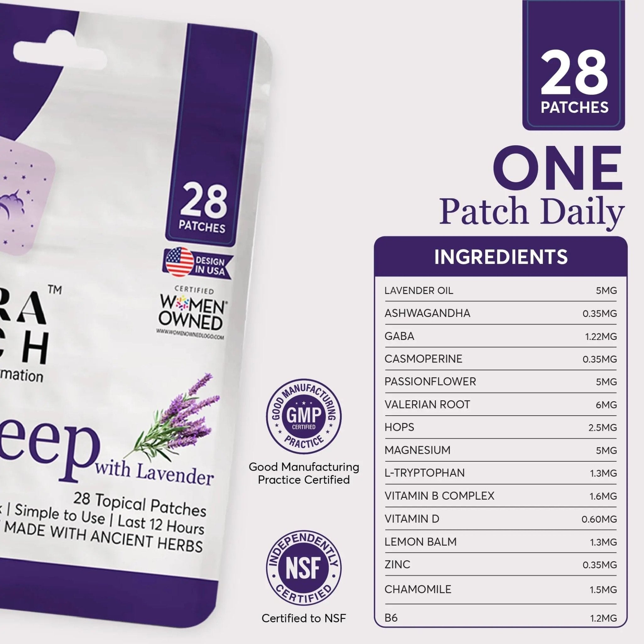 Zovira Sleep Patches for Adults, Melatonin Free with Lavender & Magnesium | Time-Release Transdermal, Aromatherapy Sleep Aid | Non-Habit Forming, Hypoallergenic, All-Night Restorative Sleep | 28 Count - TrustMedUSA