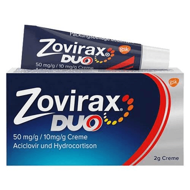 Zovirax DUO cream for cold sores. 5% acyclovir, 1% hydrocortisone, 2 g - TrustMedUSA