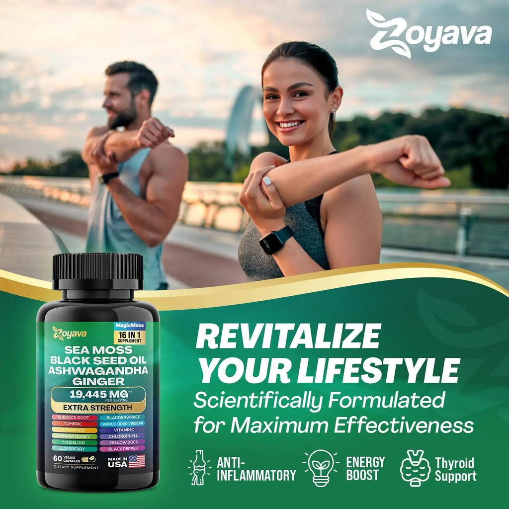 Zoyava Magic Moss Blend Sea Moss 7000mg Ashwagandha 2000mg Black Seed Oil - TrustMedUSA