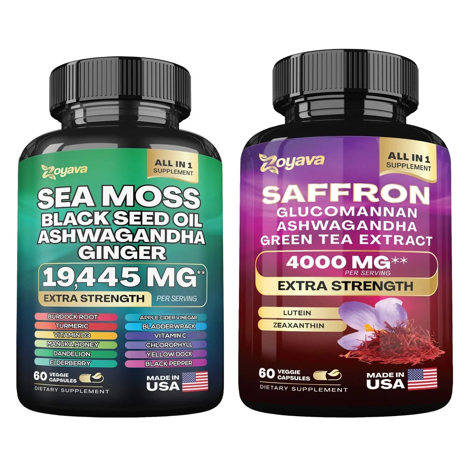 Zoyava Sea Moss 16-in-1 and Saffron 6-in-1 Bundle - TrustMedUSA
