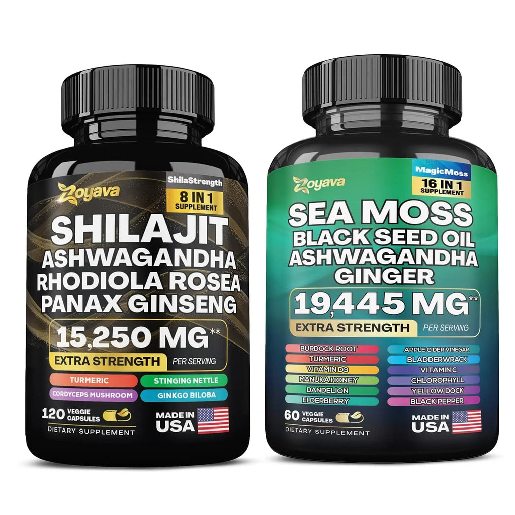 Zoyava Sea Moss Supreme16 Blend 19,445 MG and Shilajit 15,250 MG - Nature's Synergy - TrustMedUSA