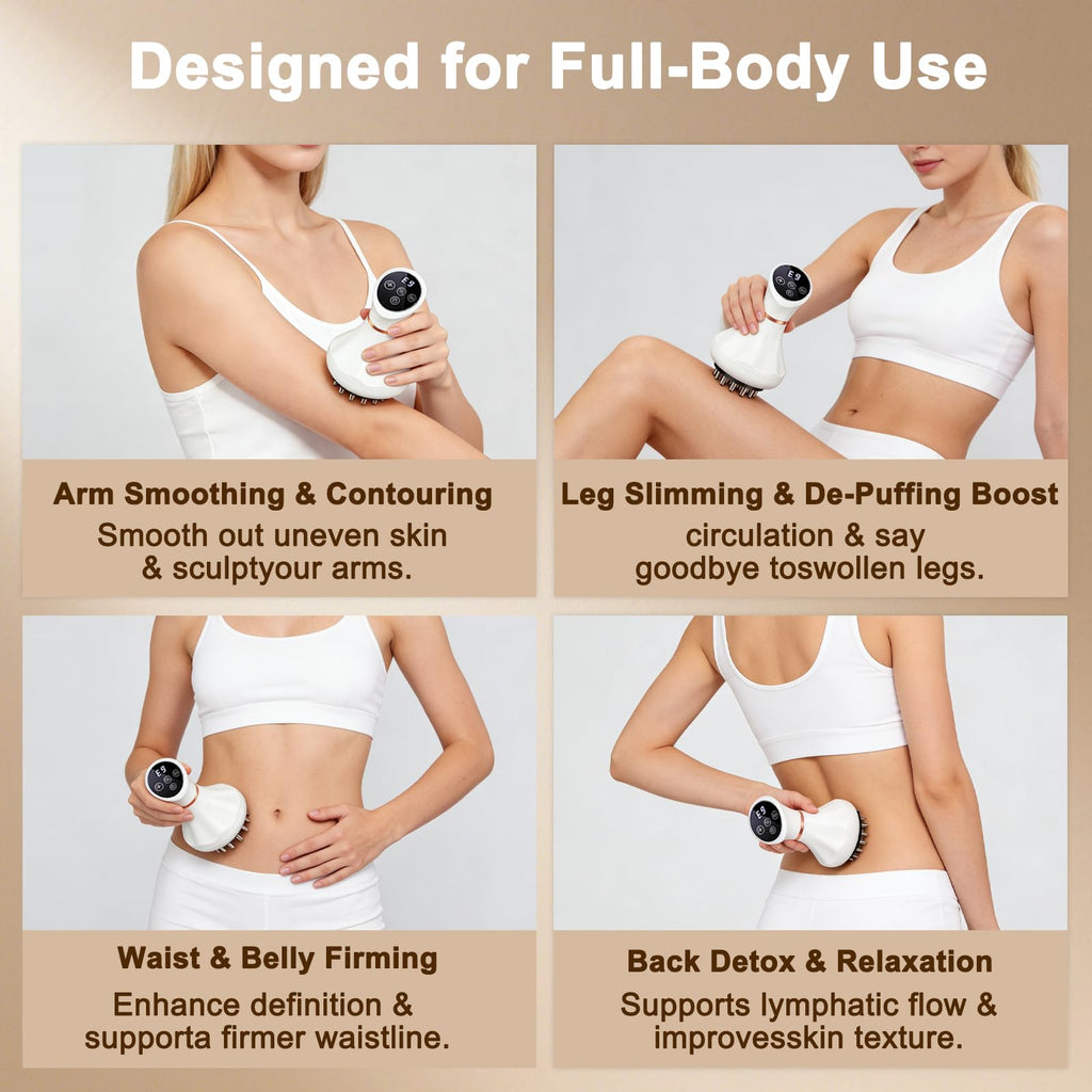 ZRCZRC Lymphatic Drainage Massager, Lymphatic Massager, Helps Reduce Stretch Marks & Cellulite, for Legs, Arms & Belly, Body Sculpting Machine with Microcurrent, Light, Heat & Vibration, White - Maple Wellness Supplements