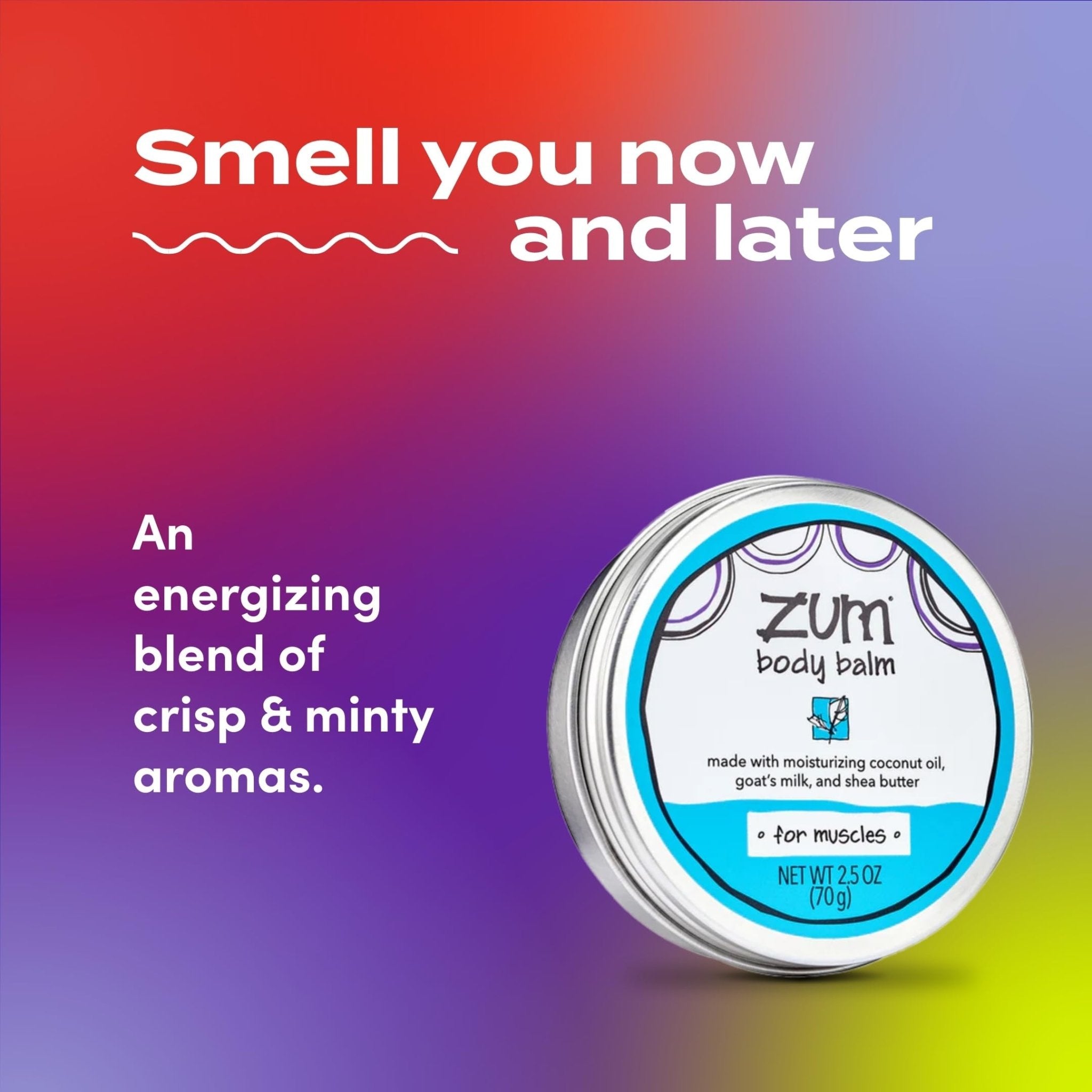 Zum Indigo Wild Body Balm for Muscles - Body Moisturizer for Women & Men - After Workout Muscle Recovery - Includes Goat's Milk, Shea Butter & Menthol - 2.5 oz - TrustMedUSA