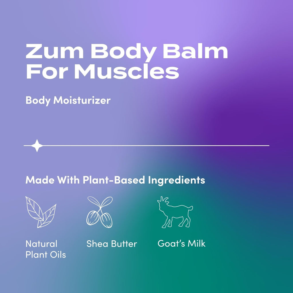 Zum Indigo Wild Body Balm for Muscles - Body Moisturizer for Women & Men - After Workout Muscle Recovery - Includes Goat's Milk, Shea Butter & Menthol - 2.5 oz - TrustMedUSA