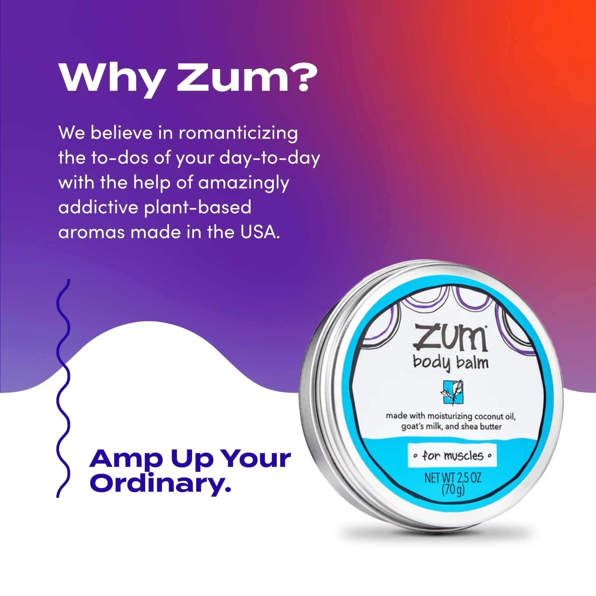 Zum Indigo Wild Body Balm for Muscles - Body Moisturizer for Women & Men - After Workout Muscle Recovery - Includes Goat's Milk, Shea Butter & Menthol - 2.5 oz - TrustMedUSA