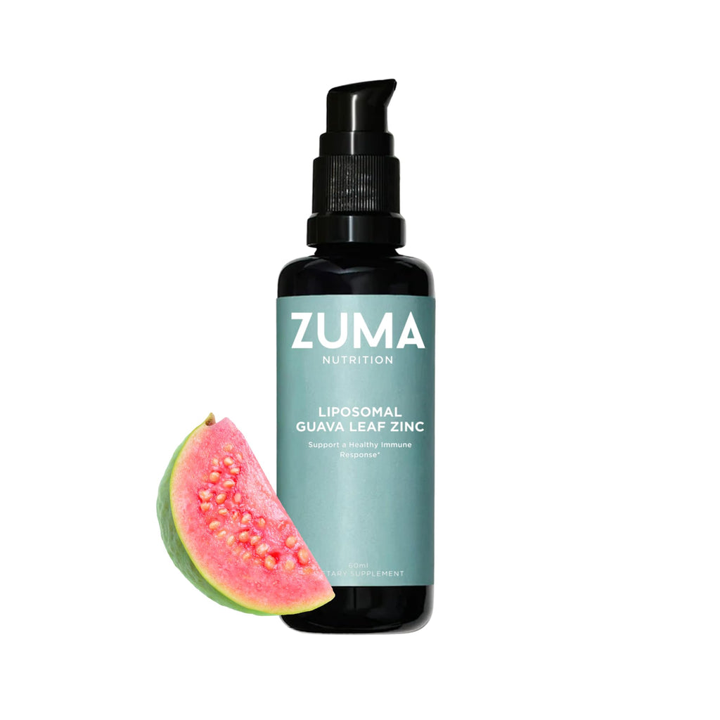 Zuma Nutrition Guava Leaf Zinc with Vitamin C, Vegan & Natural Herbal Supplement for Skin Health, Longevity and Daily Wellness Support for Men and Women, Skin Care Routine, 60 ML Bottle - TrustMedUSA