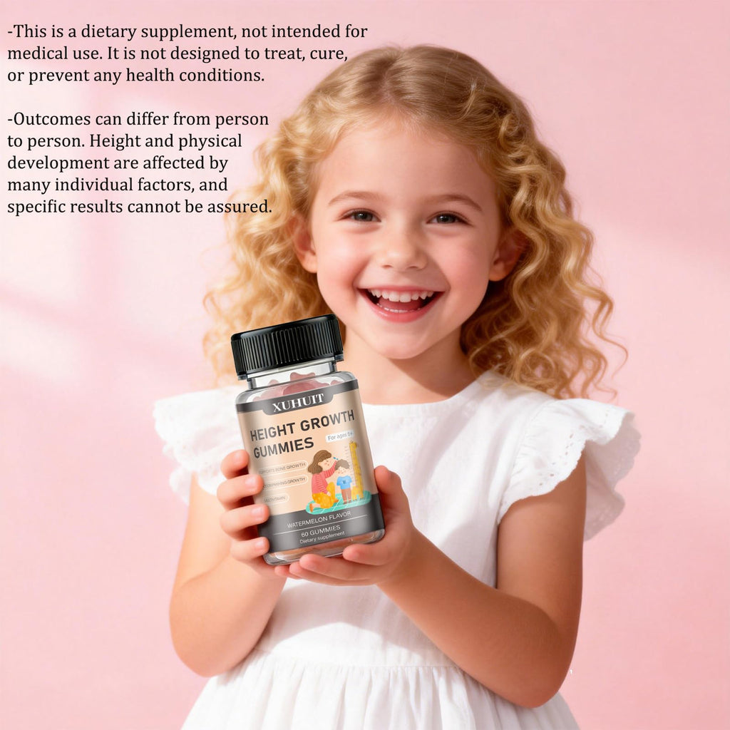 ZYGCDZ Growth Gummies for Kids & Teens - Natural Height Support with Vitamin D3, K2, Calcium & Ashwagandha - Bone Strength Supplement for Picky Eaters Ages 5+ (Watermelon Flavor) (1) - TrustMedUSA