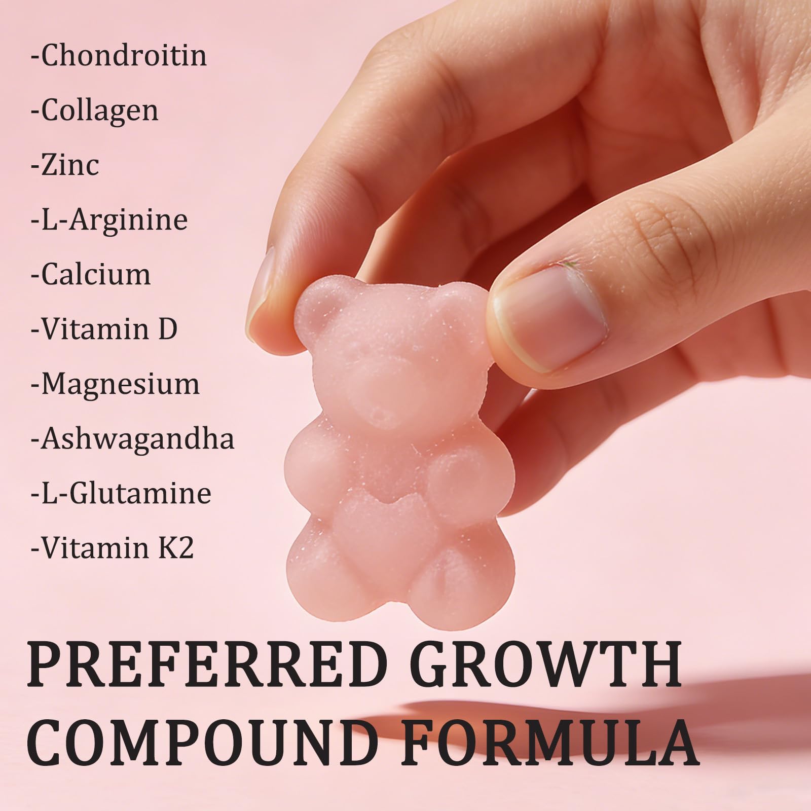 ZYGCDZ Growth Gummies for Kids & Teens - Natural Height Support with Vitamin D3, K2, Calcium & Ashwagandha - Bone Strength Supplement for Picky Eaters Ages 5+ (Watermelon Flavor) (1) - TrustMedUSA