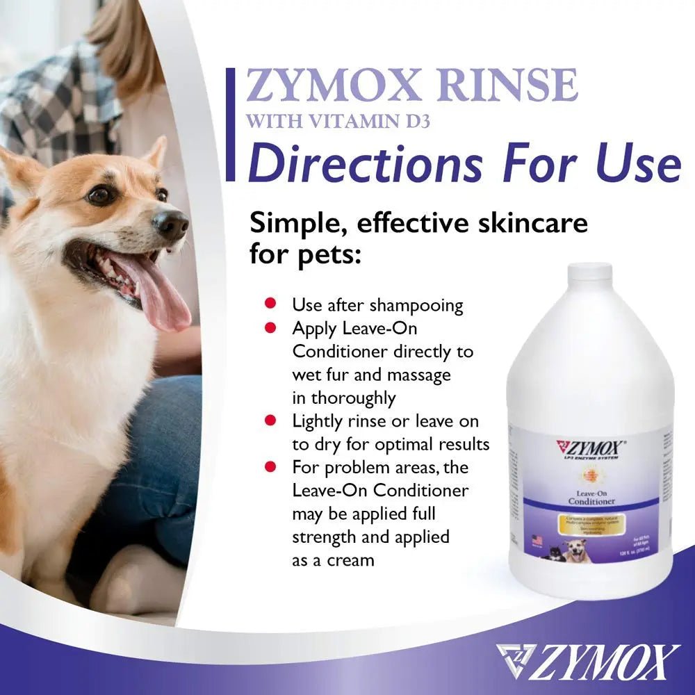 ZYMOX Leave-in Conditioner with Vitamin D3 for Cats & Dogs, 1gal - TrustMedUSA