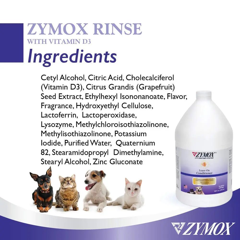 ZYMOX Leave-in Conditioner with Vitamin D3 for Cats & Dogs, 1gal - TrustMedUSA