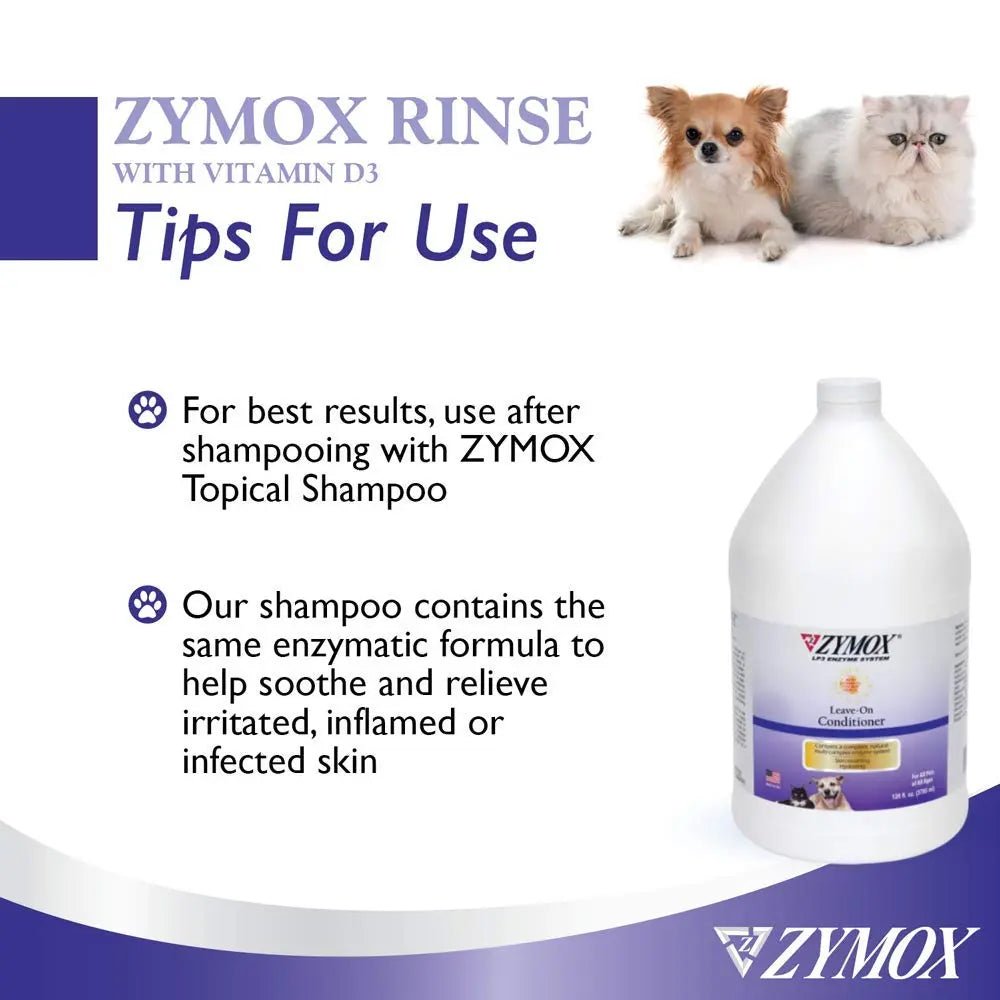 ZYMOX Leave-in Conditioner with Vitamin D3 for Cats & Dogs, 1gal - TrustMedUSA