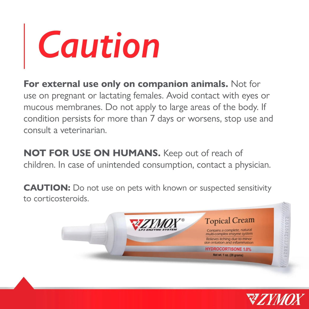 Zymox Veterinarian Strength Topical Cream with 1% Hydrocortisone for Dogs and Cats, 1oz - TrustMedUSA