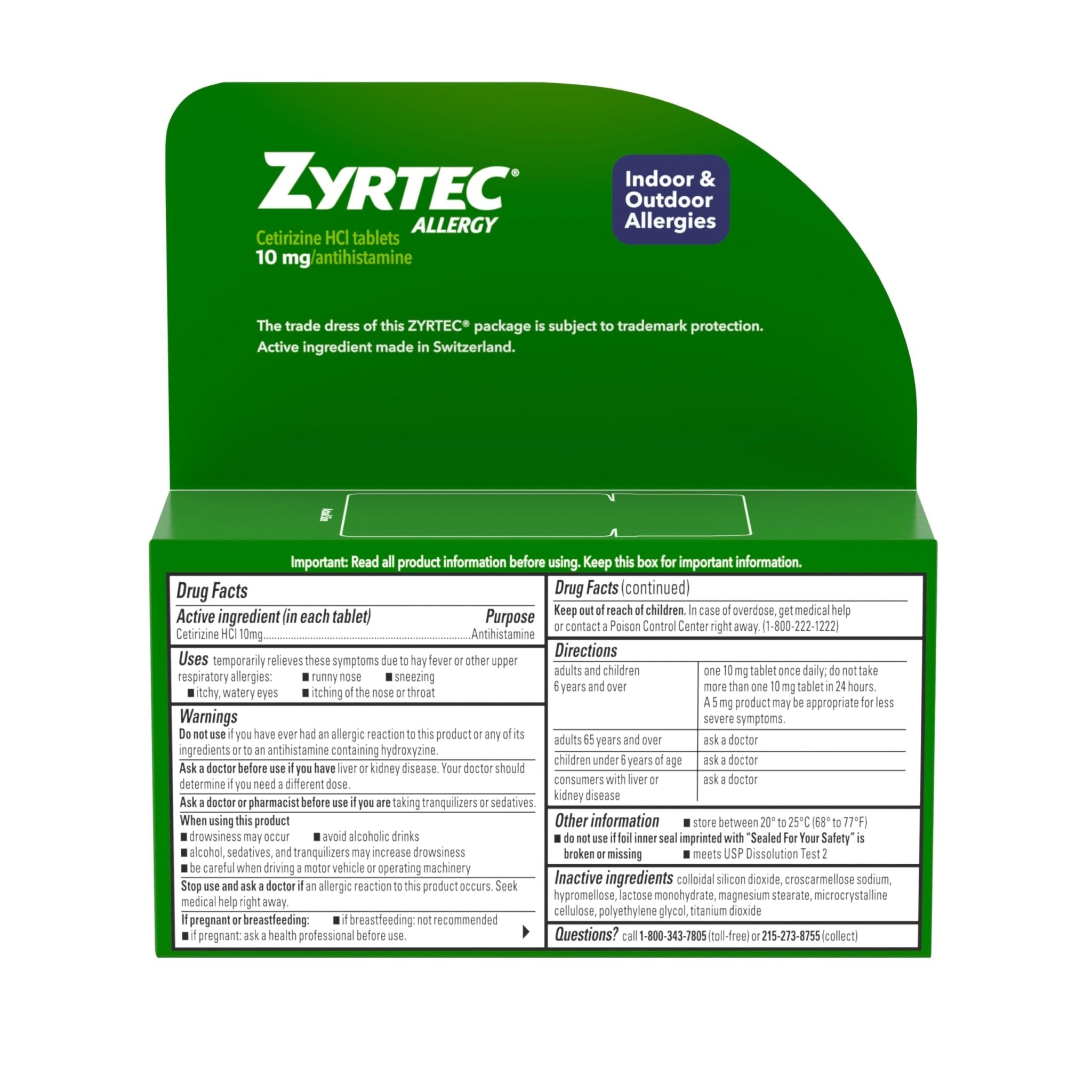 Zyrtec 24 Hour Allergy Relief Tablets, Fast-Acting Allergy Medicine for Indoor & Outdoor Allergies, Cetirizine 10 mg Tablet Antihistamine, 30 ct Bottle & 3 Single-Dose Travel Packs Bundle Pack - Maple Wellness Supplements