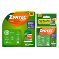 Zyrtec 24 Hour Allergy Relief Tablets, Fast-Acting Allergy Medicine for Indoor & Outdoor Allergies, Cetirizine 10 mg Tablet Antihistamine, 30 ct Bottle & 3 Single-Dose Travel Packs Bundle Pack - Maple Wellness Supplements